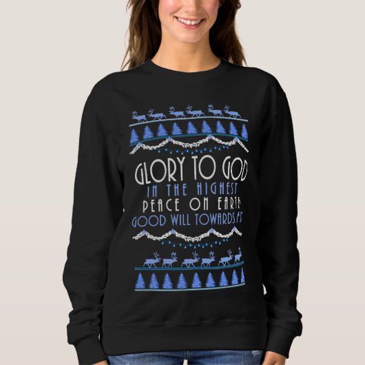 Ehre an Gott in den höchsten Weihnachten Sweatshirt (Vorderseite)