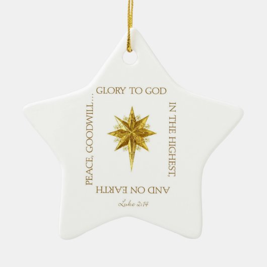 Ehre an Gott Weihnachten Keramik Ornament (Vorne)