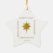 Ehre an Gott Weihnachten Keramik Ornament (Hinten)