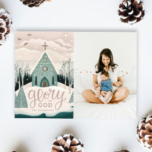 Ehre an Gott. Winterkirche Religiöse Weihnachten