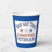Ehre danke amerikanischen Veteranen Pappbecher (Rückseite)