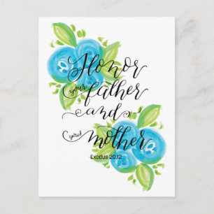 Ehre deinen Vater und deine Mutter Postkarte