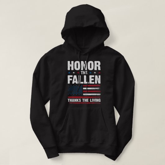Ehre den gefallenen Dank des Lebenden Veteranen Ta Hoodie (Design vorne)