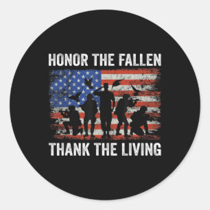 Ehre der gefallenen Dankbarkeit an die Lebenssolda Runder Aufkleber