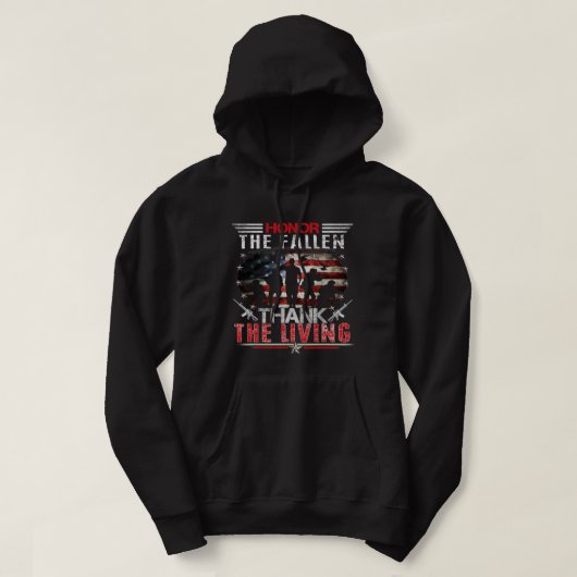 Ehre der gefallenen Veteran Themed Military Suppor Hoodie (Design vorne)