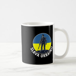 Ehre der Ukraine Mit Ukrainischen Flaggenfarben Un Kaffeetasse