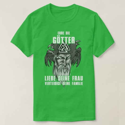 Ehre die Götter Liebe deine Ehefrau I Walhalla für T-Shirt (Design vorne)