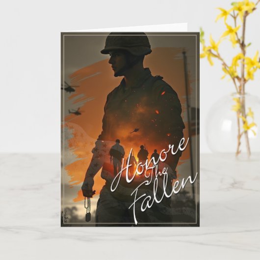 Ehre die Toten - vergiss nicht, ihr Opfer zu begeh Karte (Gelbe Blume)