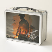 Ehre die Toten - vergiss nicht, ihr Opfer zu begeh Metall Brotdose (Rückseite)