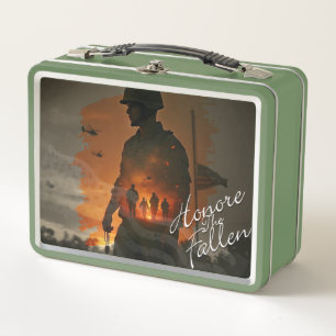 Ehre die Toten - vergiss nicht, ihr Opfer zu begeh Metall Brotdose