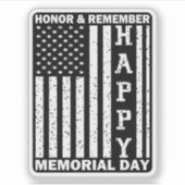 Ehre Erinnern Sie sich an den glücklichen Gedenkta Aufkleber (Vorderseite)