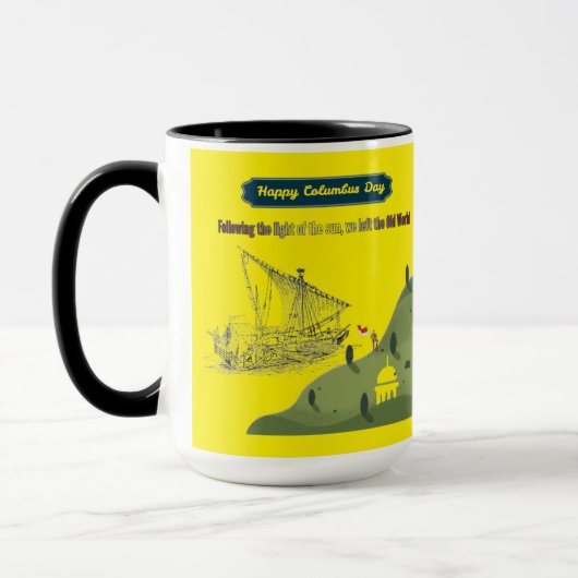 Ehre für Columbus gelb Tasse (Links)