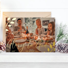 Ehre für das botanische Weihnachtsfest in Gottes S Folien Feiertagskarte