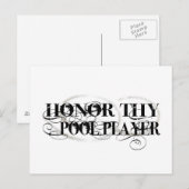 Ehre für deinen Pool-Player Postkarte (Vorne/Hinten)