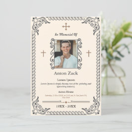 Ehre ihres Gedächtnisses: Verzierte Beerdigung Einladung