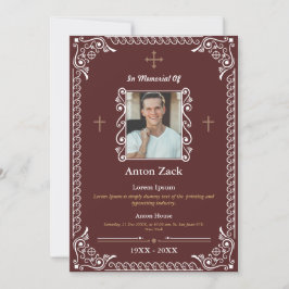 Ehre ihres Gedächtnisses: Verzierte Beerdigung Einladung