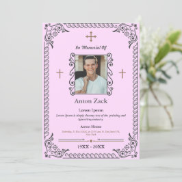 Ehre ihres Gedächtnisses: Verzierte Beerdigung Einladung