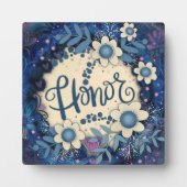 Ehre Inspiration Herz Hübsch Blau Fotoplatte (Vorderseite)