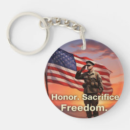 "Ehre. Opfere. Freiheit." US-Soldaten-Flagge Schlüsselanhänger