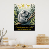 Ehre prevails Amid Koalas sanfte Stille Poster (Küche)