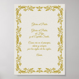 Ehre sei dem Vater mit goldenen botanischen Detail Poster