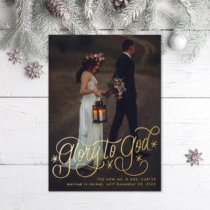 Ehre sei Gott Handlettering Foto Folien Feiertagskarte