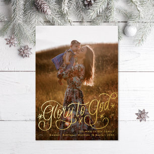 Ehre sei Gott Handlettering Foto Folien Feiertagskarte