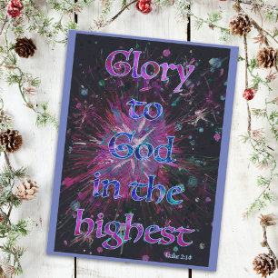'Ehre sei Gott in der Höhe' Bibel Weihnachtskunst Feiertagspostkarte
