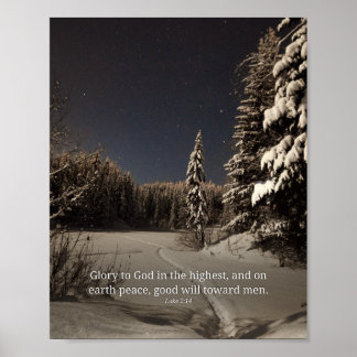 Ehre sei Gott in der Höhe Lukas 2:14 Weihnachten S Poster