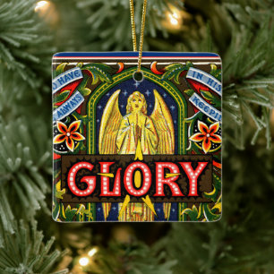 Ehre sei Gott in der Höhe... Quadrat Keramikornament