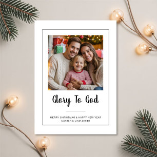 Ehre sei Gott - Minimalistische Weihnachts-Familie Feiertagskarte