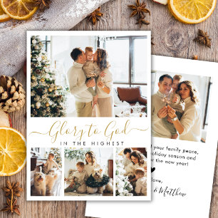 Ehre sei Gott Religiöse 4-Foto-Collage Weihnachten