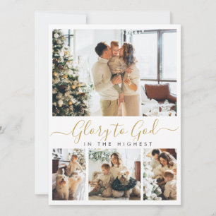 Ehre sei Gott Religiöse 4-Foto-Collage Weihnachten