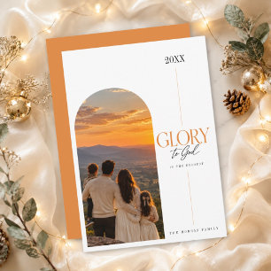 Ehre sei Gott Religiöses Sonnenuntergangs-Foto Wei Feiertagskarte