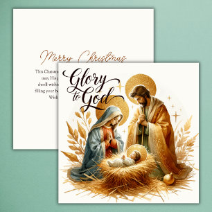 Ehre sei Gott Weihnachts-Gold religiöse Weihnachts Feiertagskarte