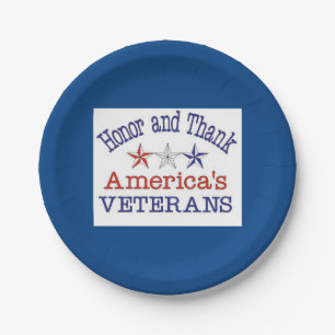 Ehre und Dank an die amerikanischen Veteranen Pappteller