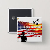 Ehre und Erinnerung an die Tapferkeit Button (Vorne & Hinten)