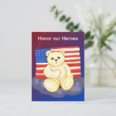 Ehre unsere Helden Teddy Postcard Postkarte (Stehend Vorderseite)