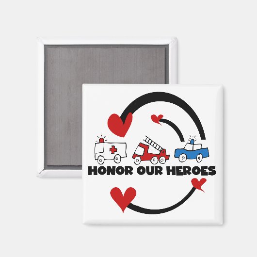 Ehre unsere Helden, Tshirts und Geschenke Magnet (Vorderseite/Rückseite)