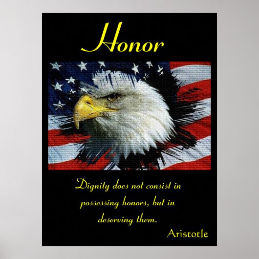Ehre verkörpert Weisheit und Patriot's Pride Poster (Vorne)