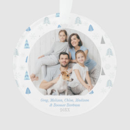 Ehre zu Gott Blue Tree Foto Card Ornament