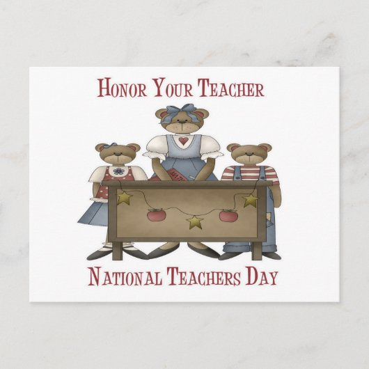 Ehren des Teacher National Teachers Day Postkarte (Vorderseite)