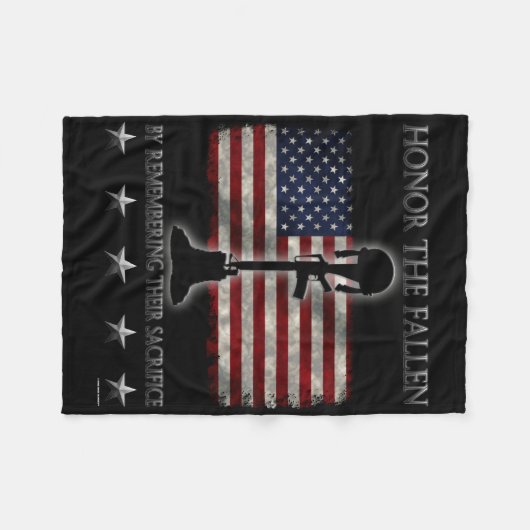 Ehren Sie gefallen Fleecedecke (Vorderseite (Horizontal))