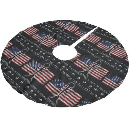 Ehren Sie gefallen Polyester Weihnachtsbaumdecke (Schrägansicht)