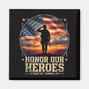 Ehren Sie Helden Patriotische Amerikanische Flagge Magnet