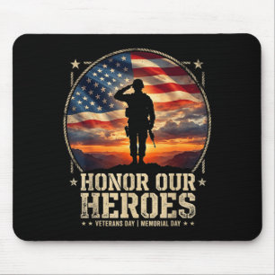 Ehren Sie Helden Patriotische Amerikanische Flagge Mousepad
