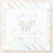 ehrenamtlich danken, dass Sie eine andere Glasuntersetzer (Rückseite)