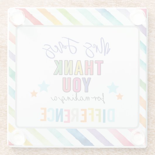 ehrenamtlich danken, dass Sie eine andere Glasuntersetzer (Rückseite)