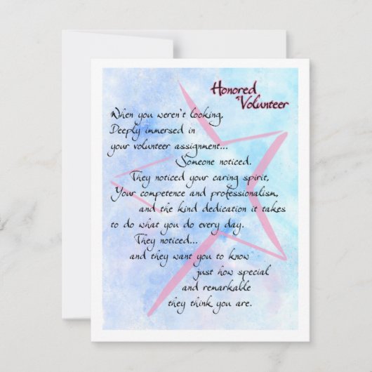 Ehrenamtliche Dankeschön Karte (Vorderseite)