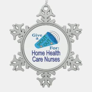 Ehrenbekundung für Pflegekräfte in der häuslichen  Schneeflocken Zinn-Ornament